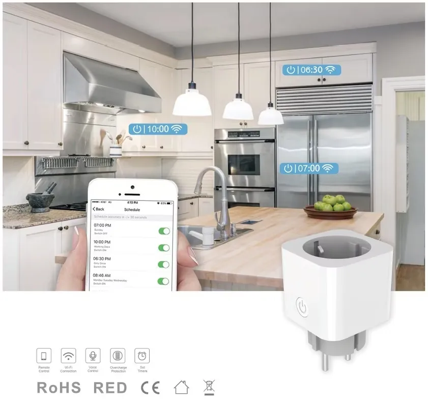 Sale DINNO - WLAN Smart Steckdose mit Strommessung, kompatibal mit Amazon Alexa & Google Assistant