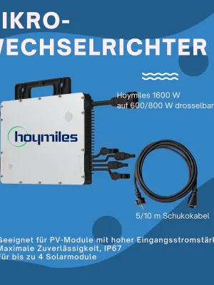 Hoymiles HMS-1600(14 A) Solar Mikrowechselrichter für 4 PV Module drosselbar auf 600 W / 800 W Sofort Bestellen