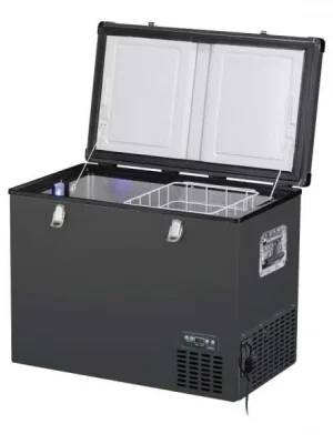 Heißes Angebot Energiesparender tragbarer 130-Liter-Kühlschrank aus schwarzem Stahl