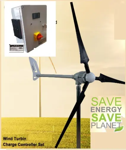 Mega-Angebot i2000 48V Windturbine 3 schwarze Flügel und Regler