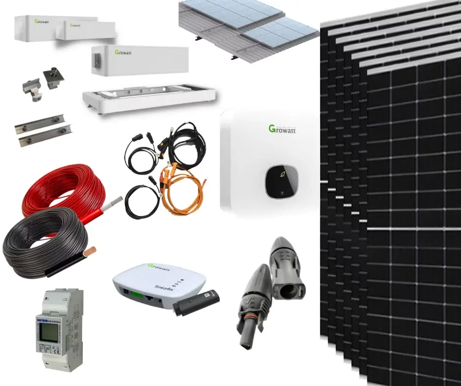 Solar-Kit Batterien 3000 W 16 kWhdia Growatt Top-Preis
