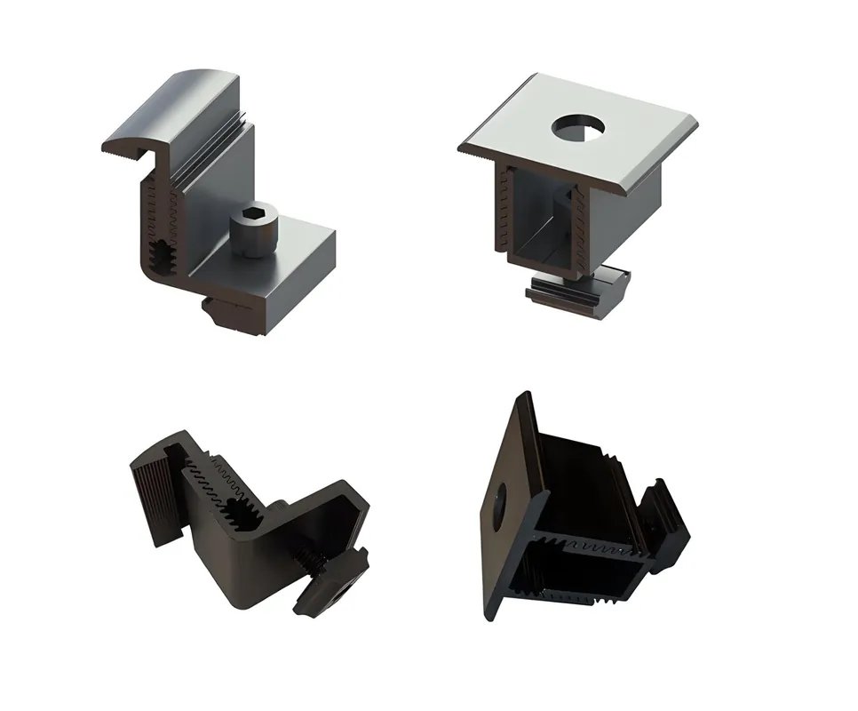 Neu Solarmodul PV Endklemme, Mittelklemme, Schwarz, Silber, 30mm, 35mm, 40mm, 45mm
