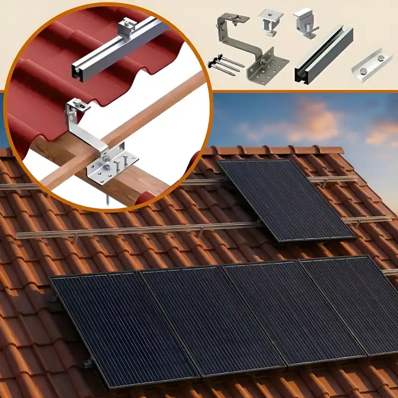 Ziegeldach, Pfannendach, Frankfurter Halterung PV Modul Dach Flachdach Solar PV Versand Am Gleichen Tag