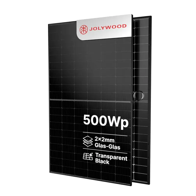 Neue Kollektion Jolywood 500W Full Black PV-Modul – (Bifazial | Glas-Glas | 120 Zellen) – JW-HD120N-R3 – Solar Panel