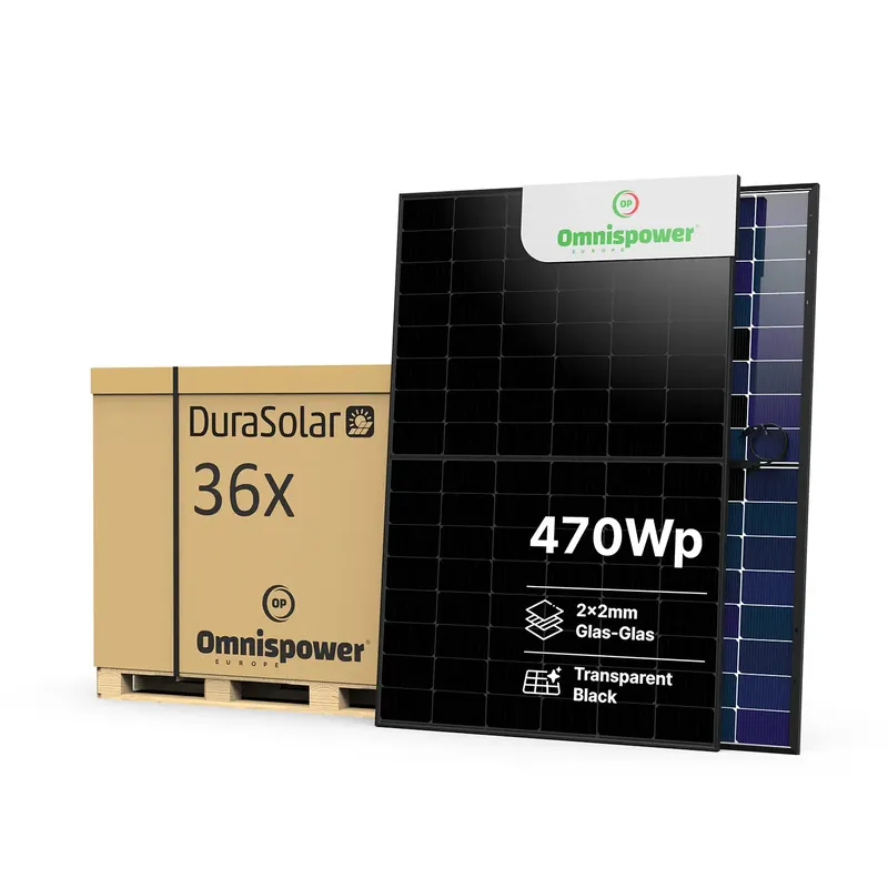 Omnispower 470W Full Black PV-Modul – (Bifazial | Glas-Glas) – OP4 70M48-NT7-BF – Palettenpreis (36 Stk.) – Solar Panel Bestpreis