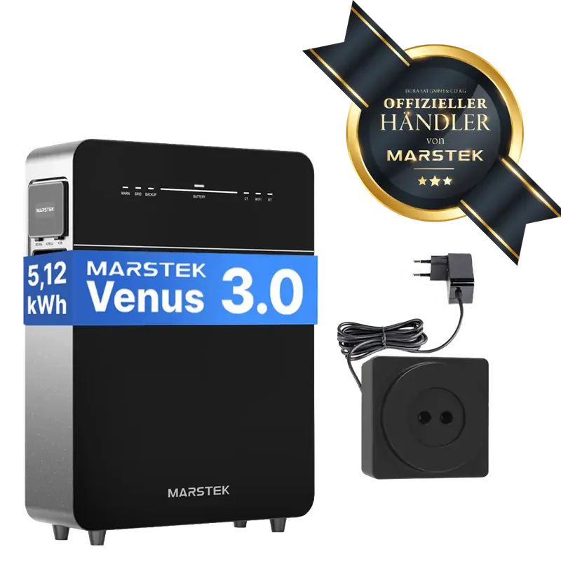 Solange Der Vorrat Reicht Marstek Venus E 3.0 – 5,12 kWh – mit dem everHome EcoTracker - SmartMeter – AC - Solarstromspeicher & Plug-in-Batteriesystem für Photovoltaik