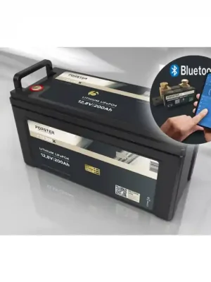 LiFePO₄ Premium Batterie FORSTER F12-200XB 12,8 V/200 Ah 200 A-BMS-2.0 | Bluetooth Mess-Shunt Must-Have