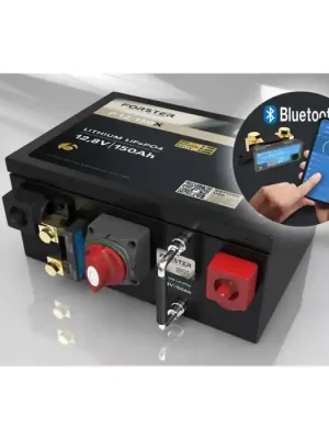 Kostenloser Versand LiFePO₄ Premium Batterie FORSTER F12-150XB 12,8 V/150 Ah 200 A-BMS-2.0 | Bluetooth Mess-Shunt | Untersitz Ducato Ford PSA