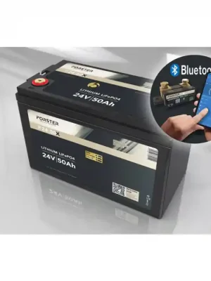 LiFePO₄ Premium Batterie FORSTER F24-050XB 25,6 V/50 Ah 200 A-BMS-2.0 | Bluetooth Mess-Shunt Abverkauf