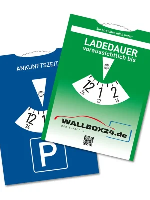 Direkt Vom Hersteller Wallbox24 Papp Parkscheibe Ladedauer einstellbar Zubehör Elektromobilität Parkuhr