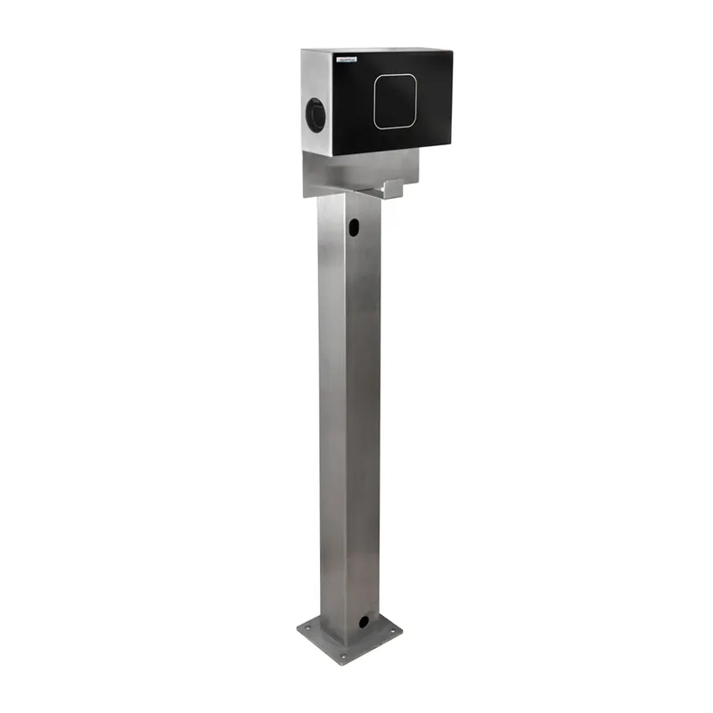 Wallbox24 Edelstahlstele mit Schutzbox schwarz für Pulsar Wallbox hochwertige Standsäule Bestseller