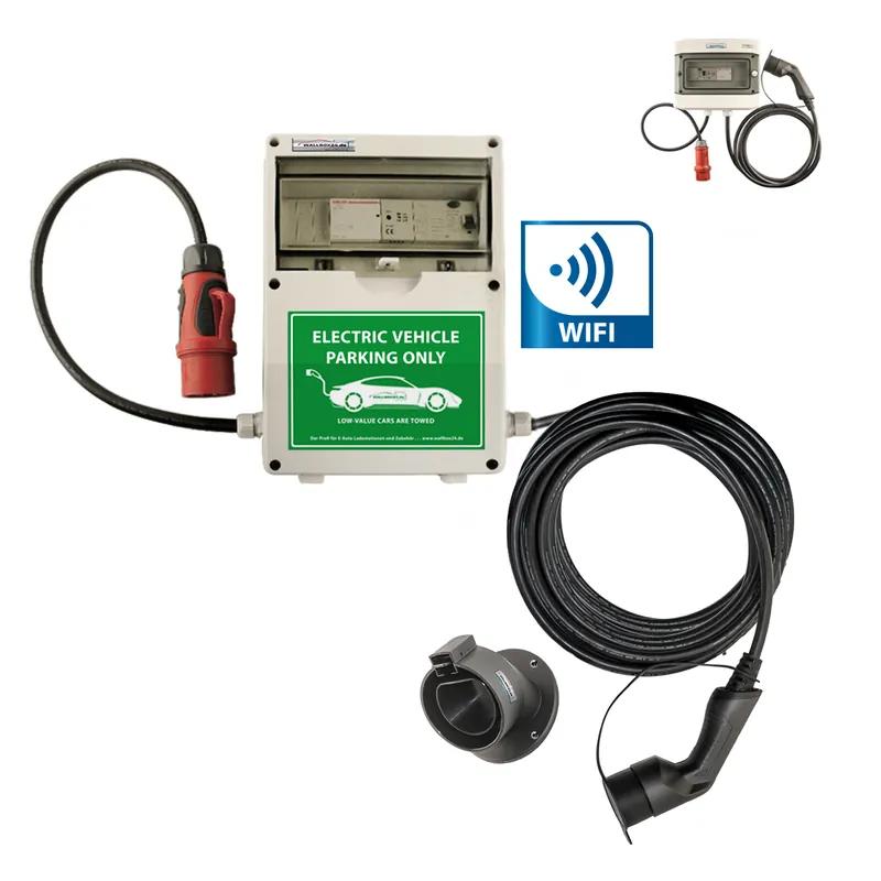 Preisknaller WB24 Wallbox 3 Phasig 400V 11kW 16A Typ 2 7m Ladestation mit WiFi für Elektro-/Hybridautos