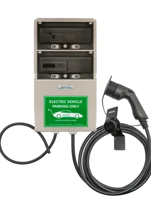 Bestpreis WB24 Wallbox EC Serie 3 Phasig 400V 22kW 32A Typ 2 5m mit geeichtem Stromzähler und Schlüsselschalter Ladestation für Elektro-/Hybridautos