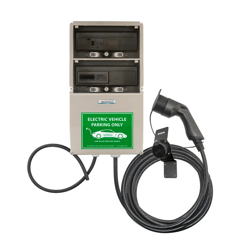 Expressversand WB24 Wallbox EC Serie 3 Phasig 400V 22kW 32A Typ 2 7m mit geeichtem Stromzähler und Schlüsselschalter Ladestation für Elektro-/Hybridautos