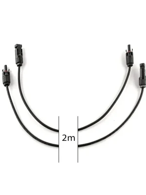 plenti SOLAR 1 Paar Solarkabel je 2m Verlängerung mit Stecker und Kupplung Solar Balkonkraftwerk Photovoltaikanlage Geprüft