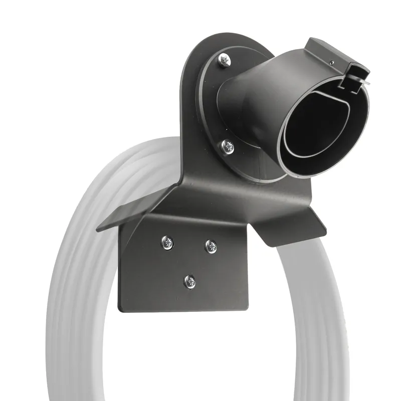 Neu Wallbox24 Premium Wandhalterung für Ladekabel Stecker Typ 2 Winkel schwarz Ladestation Wallbox