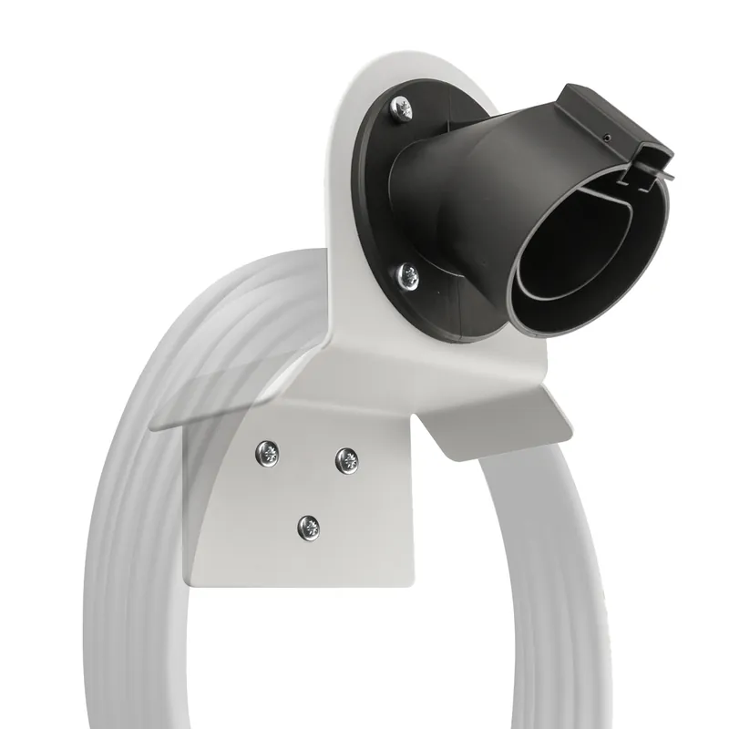 Wallbox24 Premium Wandhalterung für Ladekabel Stecker Typ 2 Winkel weiss Ladestation Wallbox Nur Für Kurze Zeit