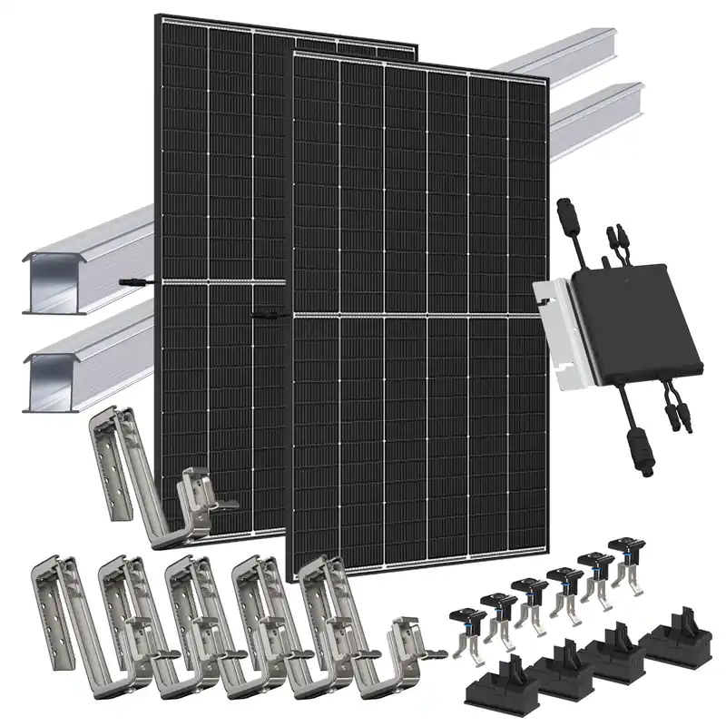 plenti SOLAR Kraftwerk 910W Ziegeldach EVO 2 PV Module Wechselrichter HM600 Preiswert