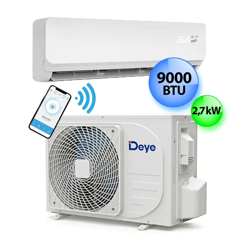 Saisonangebot plenti SOLAR DEYE Hybrid AC/DC 2,7 kW Solarklimaanlage ACDCBLW-09KR2-EU R32