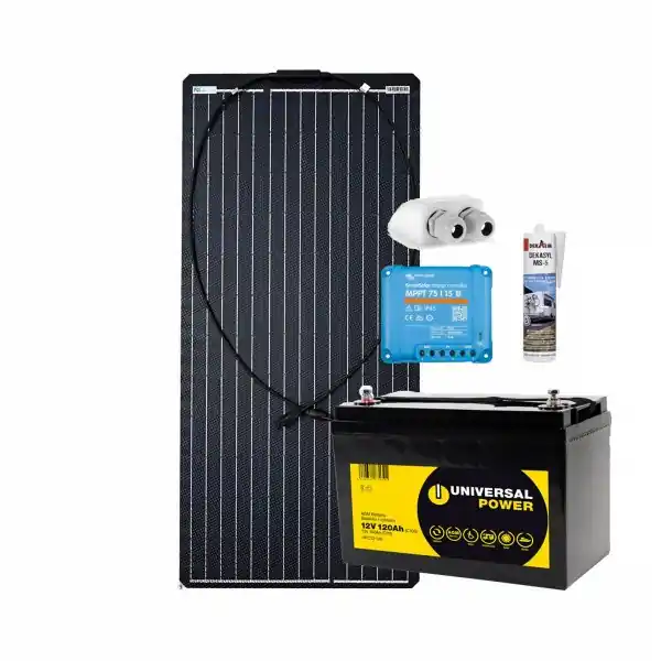 a-TroniX Solaranlage Wohnmobil 100W mit 120 Ah AGM Batterie und MPPT Laderegler Direkt Vom Hersteller