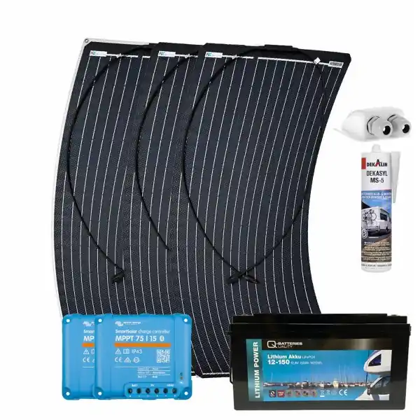 a-TroniX Solaranlage Wohnmobil 300W mit LiFePO4 12V 150Ah und Victron MPPT Laderegler Sonderangebot