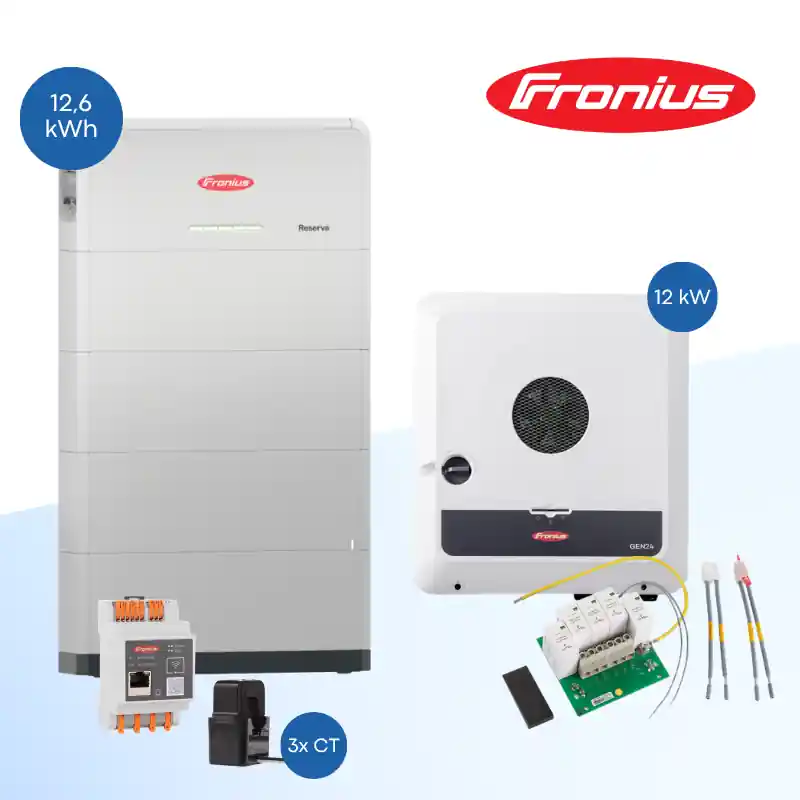Angebot Fronius Symo GEN24 12.0 Plus SC + Reserva 12.6 kWh – Hybrid-Wechselrichter & Batteriespeicher Set