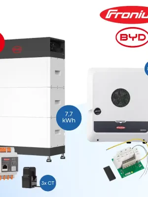 Wochenendangebot Fronius Symo GEN24 8.0 Plus SC + BYD Battery-Box HVS+ 7.7 kWh – Hybrid-Wechselrichter & Batteriespeicher Set