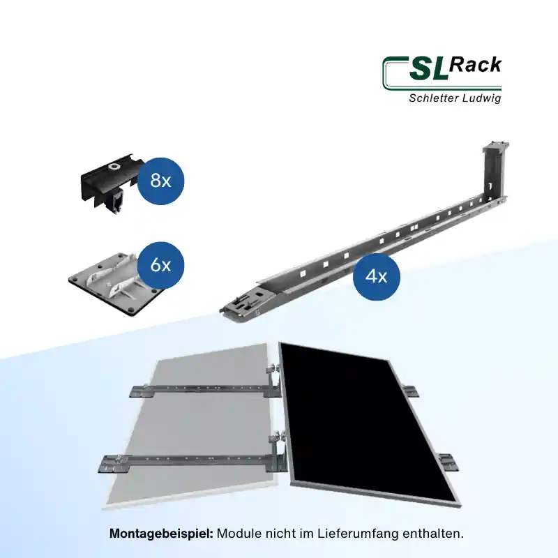Billig SL Rack SL Fast Flat Ost-West Flachdach-Montagesystem für 2 PV-Module