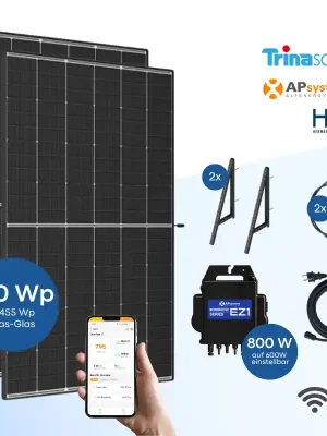 Top-Angebot Balkonkraftwerk Trina Solar 910 Wp mit APsystems EZ1 + HSI Wandhalterung