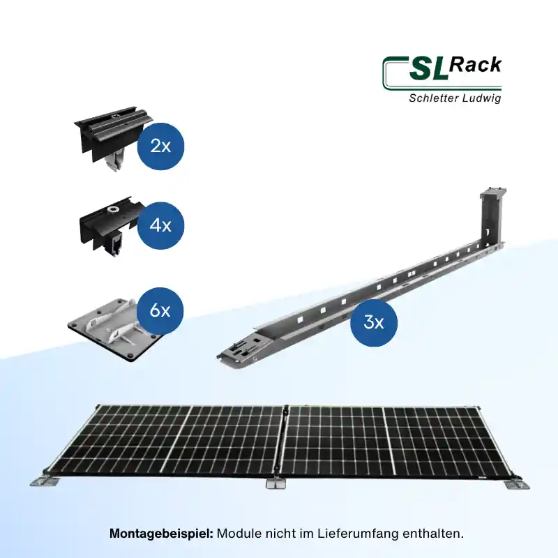 SL Rack SL Fast Flat Süd Flachdach-Montagesystem für 2 PV-Module Sonderangebot