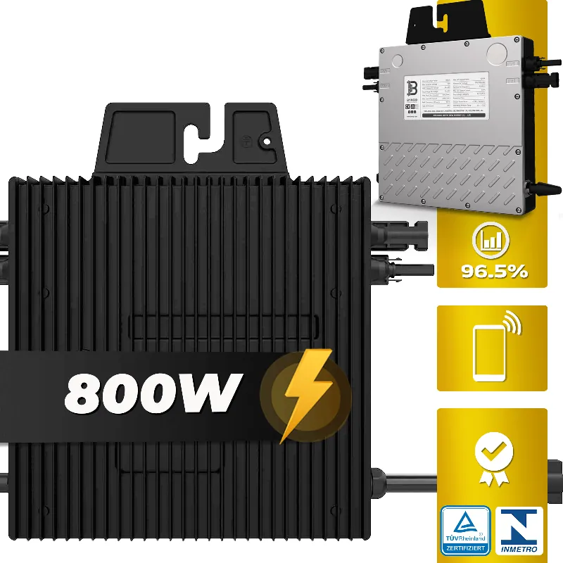 Kostenfreie Lieferung BENY Mikro-Wechselrichter 800 W BYM800 für Balkonkraftwerk, IP67 wetterfest, Plug-&-Play Installation, 2 MPPT, WIFI, Micro Inverter