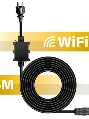 5m Anschlusskabel mit integriertem Bluetooth & WLAN-betriebener Smart Switch zur Leistungsmessung für Mikro Wechselrichter mit Betteri BC01 Buchse zu Schukosteckdose (BC01 auf Schuko) mit WiFi für Solaranlage, Balkonkraftwerk, Mini PV-Anlage, Photovoltaikanlage Versand Am Gleichen Tag