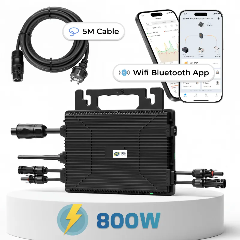 Astro-EMikro-Wechselrichter 800 W TM-L800Mi für Balkonkraftwerk, IP67 wetterfest, Plug-&-Play Installation, 2 MPPT, Bluetooth & WIFI, inkl. 5 m Anschlusskabel, Micro Inverter Sichere Zahlung