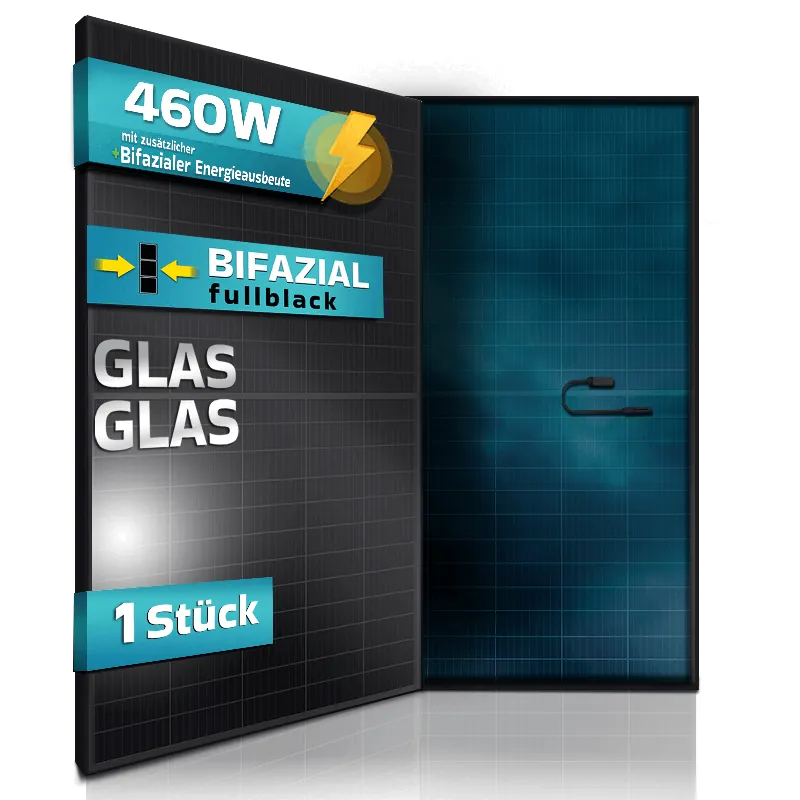 SUNNIVA® Solarmodul Solarpanel FULL BLACK Bifacial Bifazial Glas/Glas 460 Watt Günstig
