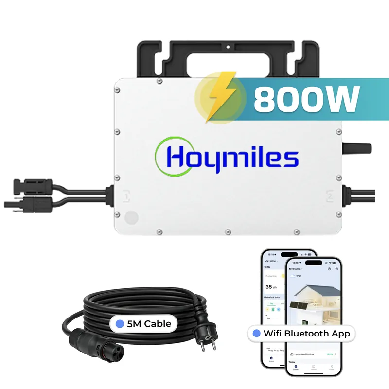 Hoymiles HMS-800W-2T 800W Micro-Wechselrichter inkl. 5m Anschlusskabel für Solarmodule mit WiFi, Microinverter Inverter für Mini-PV Plug & Play Balkonkraftwerk, Mikrowechselrichter, Solar Billig