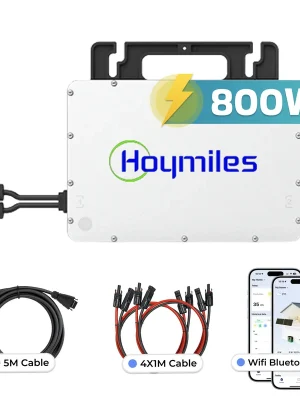 Billig Hoymiles HMS-800W-2T 800W Micro-Wechselrichter inkl. 5m Anschlusskabel, 4x1m Solarkabel für Solarmodule, WiFi, Microinverter Inverter für Mini-PV Plug & Play Balkonkraftwerk, Mikrowechselrichter Solar