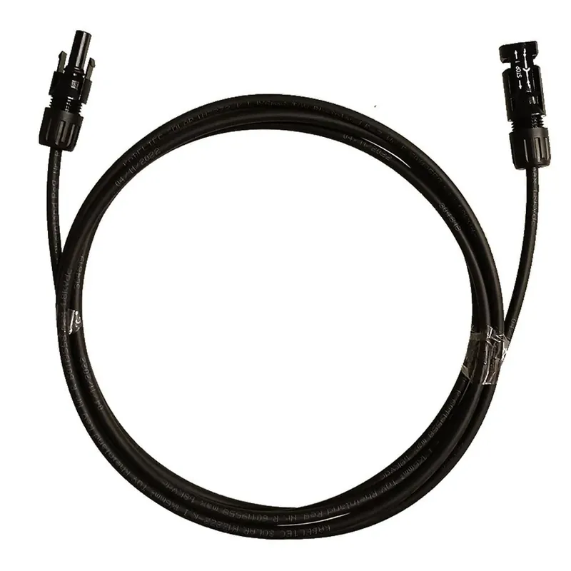 Günstig 2m Solarkabel Verlängerungskabel MC4 Stecker Original schwarz 4 mm²