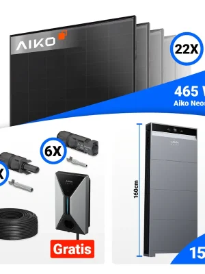 PV Komplettset 10 kWp – 22x AIKO 465W Full Black & Anker SOLIX X1-H10K-T mit Speicheroption Sonderangebot