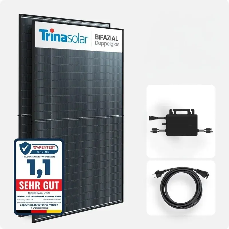 Tepto 800W Balkonkraftwerk Smart mit FoxEss Mikrowechselrichter Gratis Versand