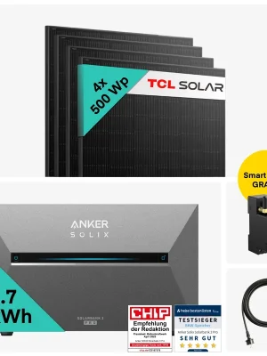 Kracherpreis Yuma x Anker - 2000W Balkonkraftwerk mit SOLIX Solarbank 3 PRO