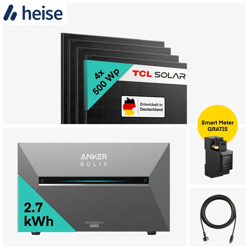 Heise Deal: Yuma x Anker - 2000W Balkonkraftwerk mit SOLIX Solarbank 3 Abverkauf