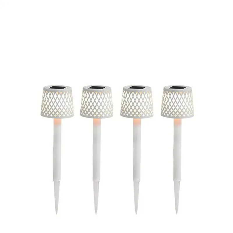 LED Außenlampe Erdspieß 4er Set Weiß Solar H: 39 cm Finale Aktion