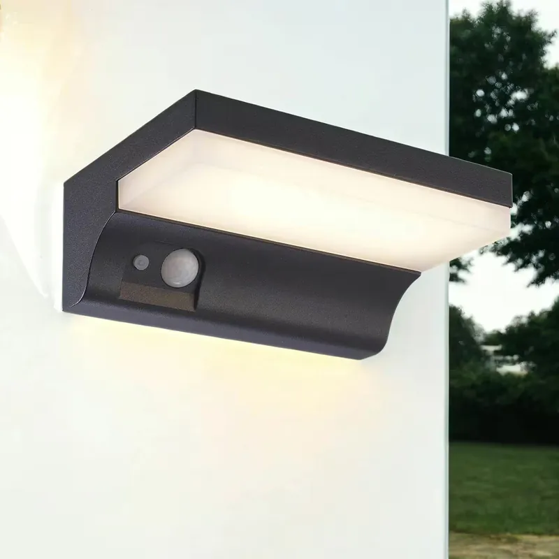 Geprüft LED Solar Außenwandlampe IP54 Aluminium Bewegungsmelder
