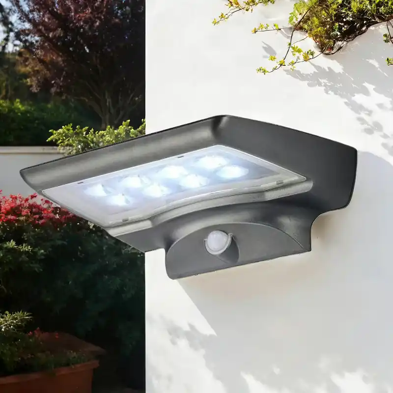 Billig LED Solarleuchte mit Bewegungsmelder IP44 Wand TSUNADE