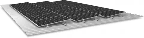 Begrenztes Angebot Trapezblech Solarmodul Aufständerung für 4 Solarmodule - Mini Five -