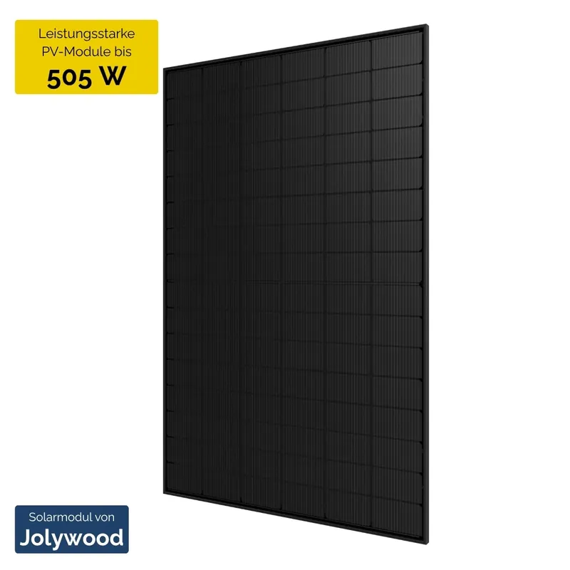 Jolywood 505W bifazial 2mm Glas-Glas JW-HD108N Full Black Solarmodul Saisonangebot