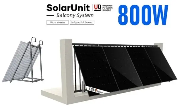 Balkonkraftwerk 800W - Full-Black Module mit integriertem Mikrowechselrichter inkl. Halterung Preisreduziert