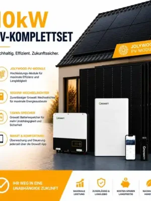 10kW PV-Komplettset mit 10 kW Wechselrichter + 10 kWh Speicher + Jolywood PV-Module Aktuell