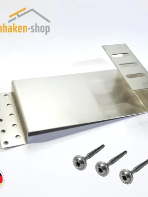 Biberschwanz Set + 3 x Tellerkopfschr.Dachhaken Edelstahl 2 mm Doppeldeckung PV Highlight