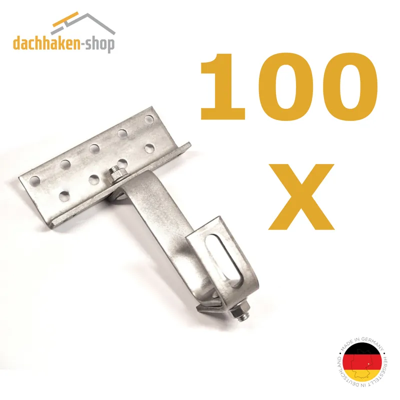 Markenware 100 x Dachhaken 3-fach verstellbar